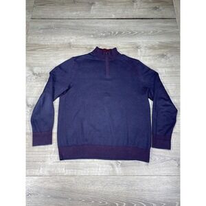 Bonobos Sweater Mens Large Purple Maroon Half Zip Pullover Cotton Cashmere Blend
